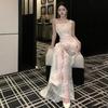 Vintage Light Wedding Dress Lace Mori Suspender Bridal Morning Robe Women's Engagement Banquet Birthday Dress Fishtail Go Out Gauze Skirt