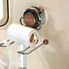 Iron Hair Dryer Storage Rack Wall Mounted Hair Dryer Hanger Suction Cup Hair Dryer Holder  Bathroom