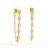 Fenny 18K Gold-plated No Fade Fashion Clear&Green Zirconia Tassel Chain Hoop Earring Trend for Women Ladies Jewelry