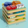 4-In-1 Wooden Toys 3D Wood Puzzle Cartoon Animals Cognitive Jigsaw Puzzle Early Learning Educational Toys for Children Gift