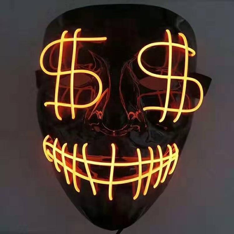Halloween Light up Mask El Wire Scary Mask, Halloween Mask Kids, Halloween Scarf Mask Dollar Mask