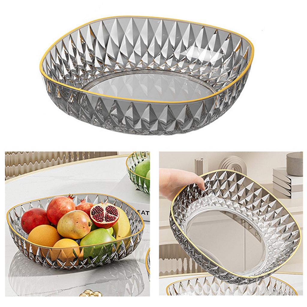 Fruit Bowl Light Luxury Plastic Round Candy Fruit Nut Snack Plate for Living Room Coffee Table