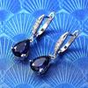 Women Drop Earrings Fashion Jewelry Trend Noble Blue CZ Lady Dangle Earring for Party Wedding Anniversary Love Gifts