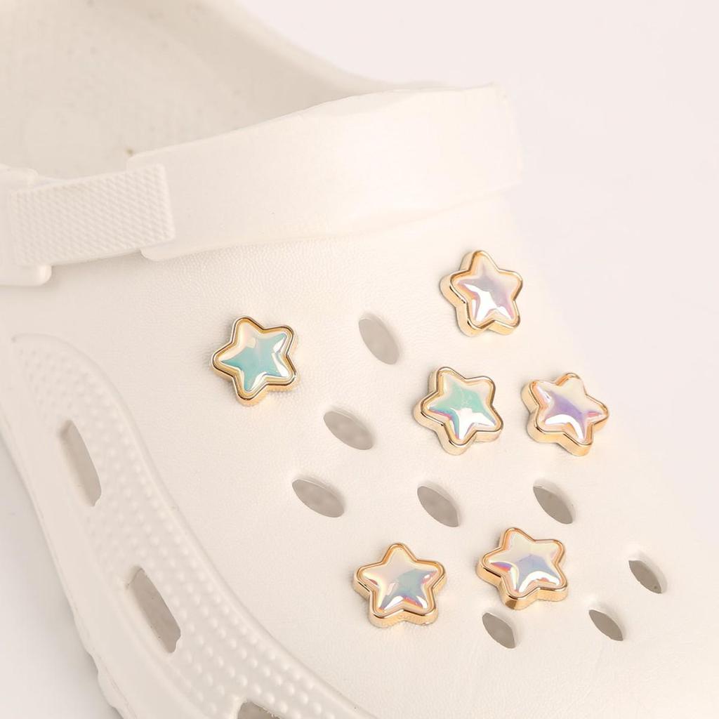 6 Pièces Charms de Chaussures Crocs: Ornements DIY en Strass pour Chaussures de Femme, Boucles Amovibles