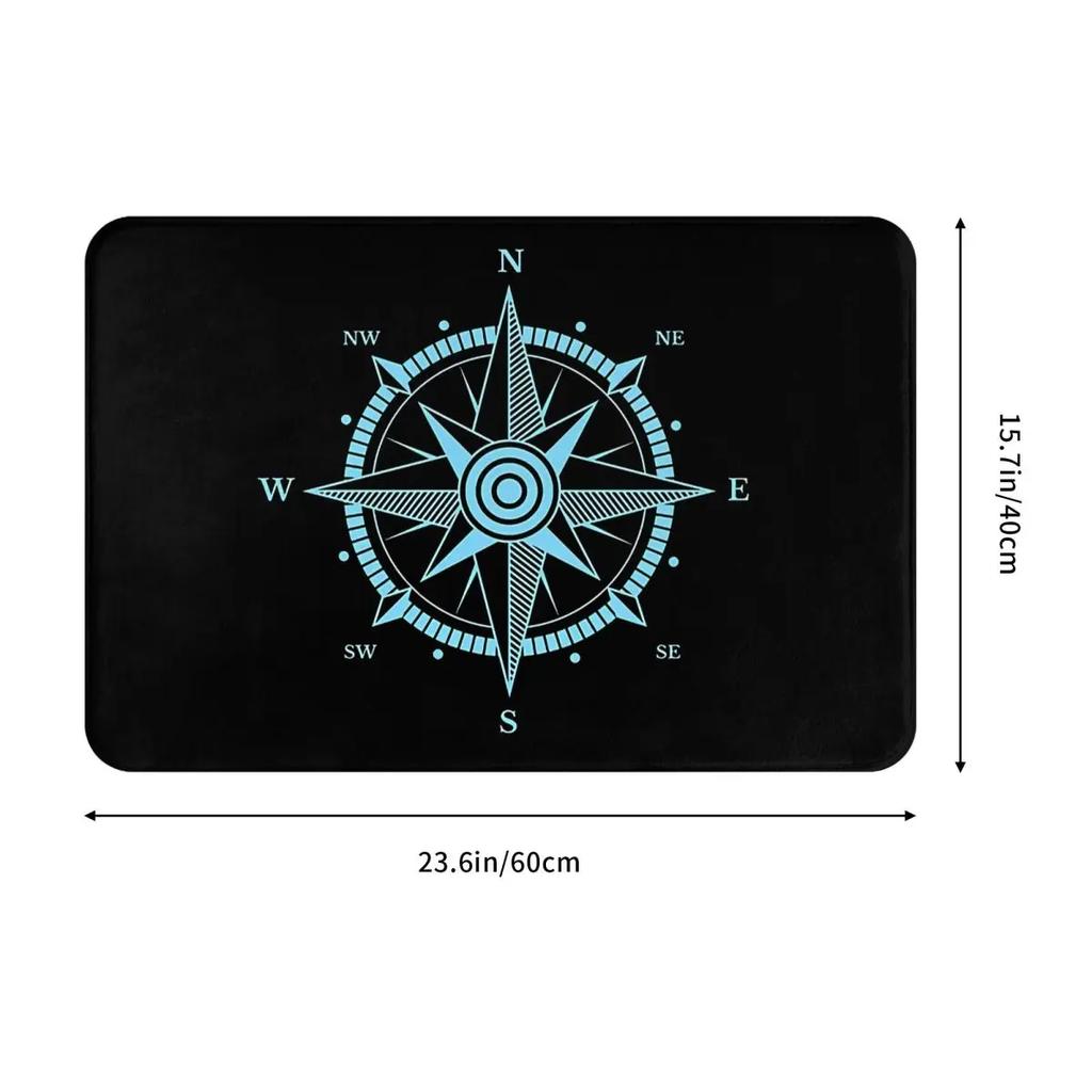 Anchor Bath Mat Nautical Compass Card Sailor Captain Door Flannel Rug Entrance Home Decor