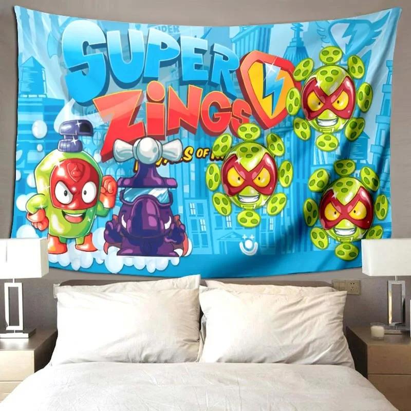 Cute Cartoon Super Zings Blankets Picnic Blanket Warm Flannel Blankets Soft and Comfortable Blanket Bed Linings Birthday Gift