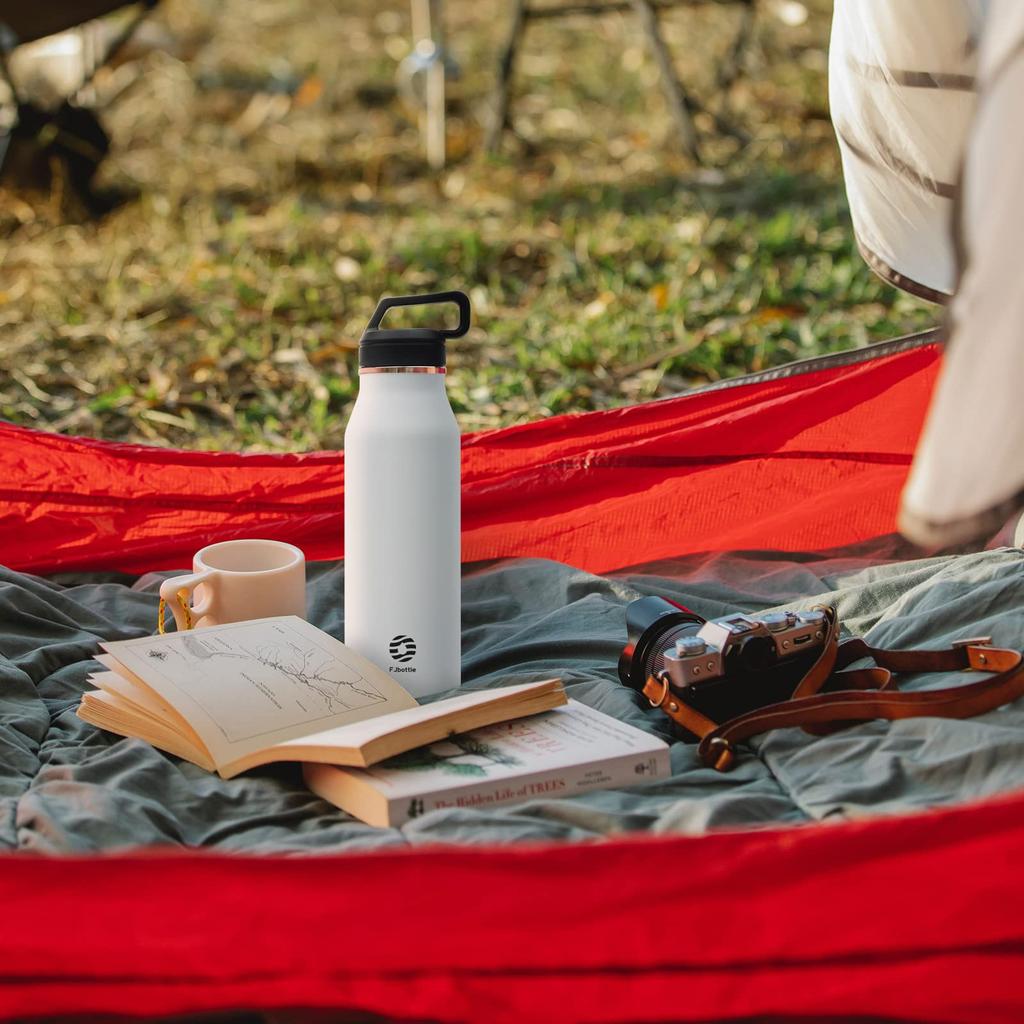FJbottle 1.2 Liter Vacuum Insulated Stainless Steel Water Bottle, Keeps Hot or Cold, Direct Drinking, Simple, Stylish, Lightweight, Thermos Flask,