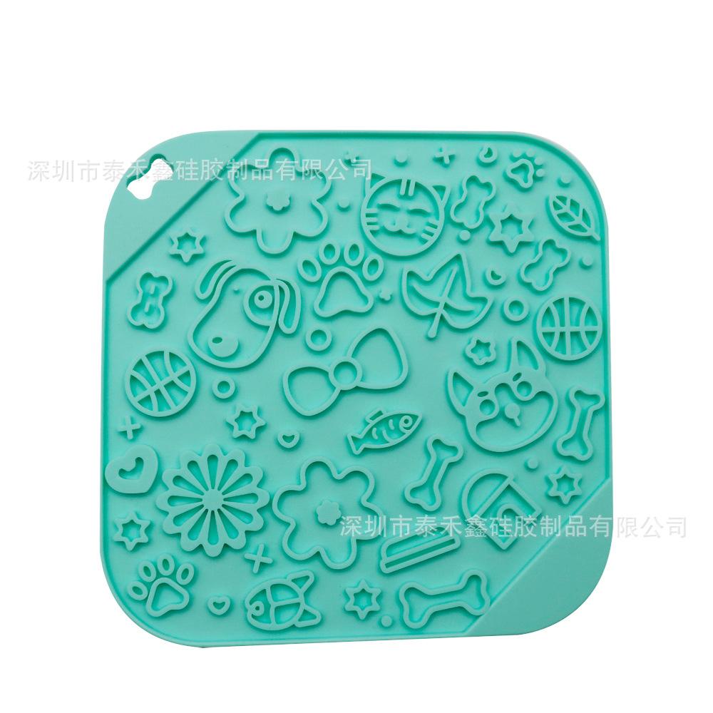 Pet Licking Food Pad Plate Non-slip Cat and Dog Licking Food Pad Sub-format Pet Slow Food Bowl Anti-choking Silicone Pet Licking Pad