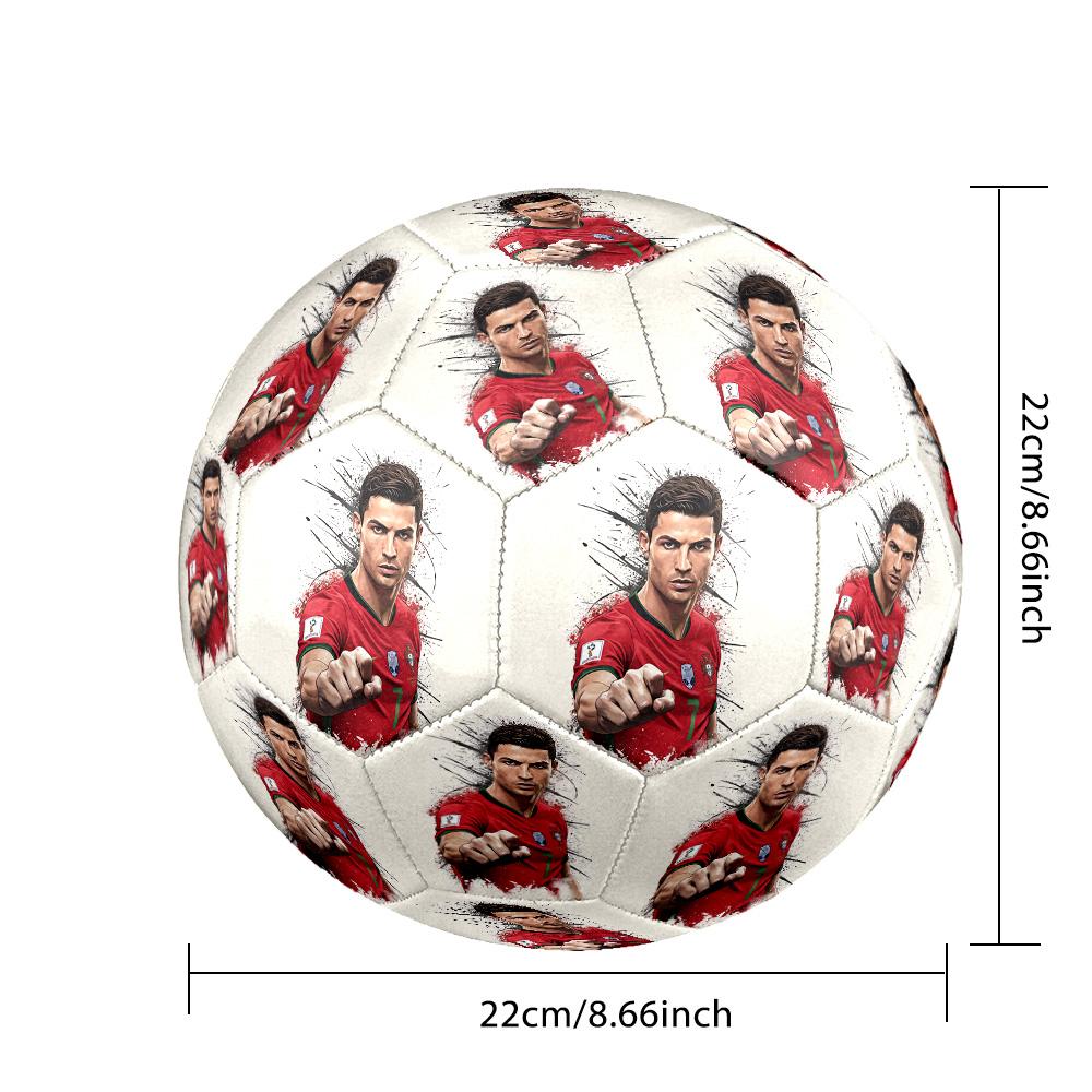 Pallone da Calcio Real Madrid Cr7 Legacy Misura 5 Cucito a Macchina per Allenamento e Partite Indoor/Outdoor Accessorio Calcio