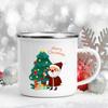 Wesołych Świąt drukowane emaliowana filiżanka kawy kreatywny kubek do napojów deser gorące kakao kubki na mleko ciasto kubki uchwyt Drinkware prezenty bożonarodzeniowe