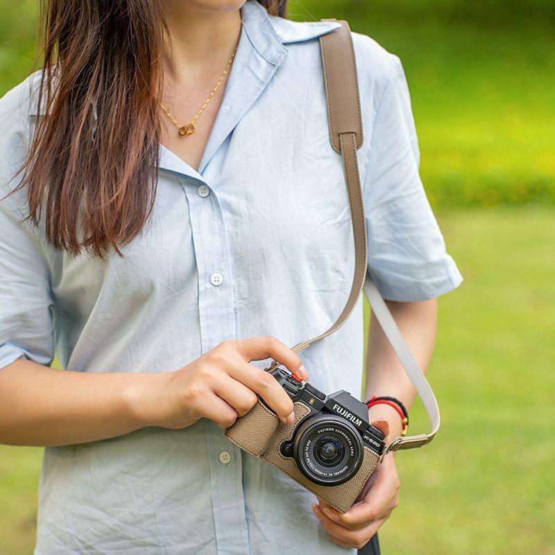 Genuine Leather Camera Base Case Fujifilm X-S20 X-S10 X-H2 X-H2S Compact Mirrorless Cameras Handheld Protective Sleeve