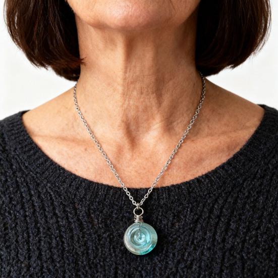 Handmade Earrings with Spiral Design Retro Bronze Hooks Handmade Sustainable Earrings Charm Necklace Jewelry