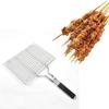 Durable Square Shape Bbq Grilling Basket Stainless Steel Mesh With Oil Brush