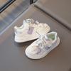 Spring 2026 Girls' Princess Sports Shoes - Lightweight, Breathable White Cartoon Leather Sneakers