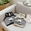 Summer Short Striped Pet Vest For Dogs Cats With Traction Buckle