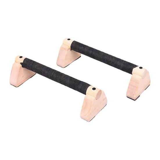 2Pcs Wooden Push-Up Bar Stand Ergonomic Anti-slip Grip Home Gym Floor Workout Strength Training Push-up Parallettes Bar Fitness Handle