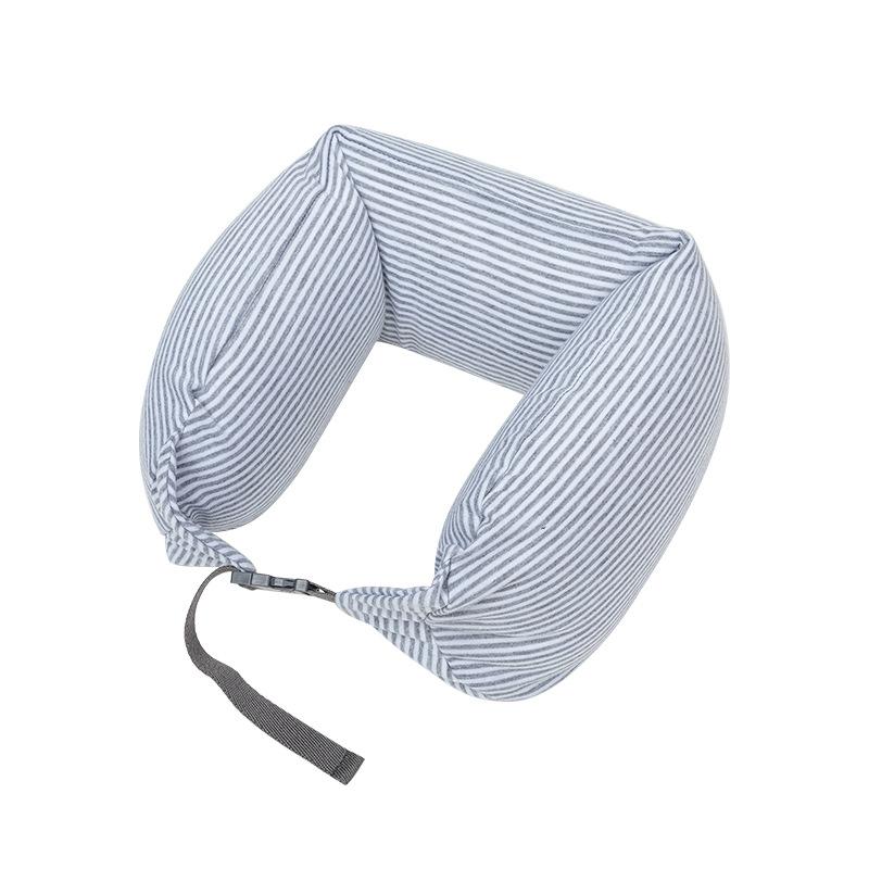 Neck Pillow Neck Support Breathable Stuffable U-Shaped Pillow With Hidden Zipper Adjustable Drawstring Neck Pillow For Travel