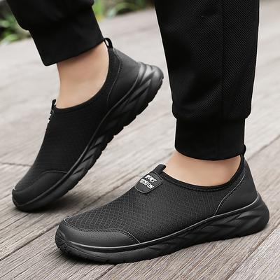 Fashion Summer Breathable Lightweight Casual Sneakers Shoes Men Comfortable Mesh Shoes Black Slip-On Driving Male Loafers  Big Size 47