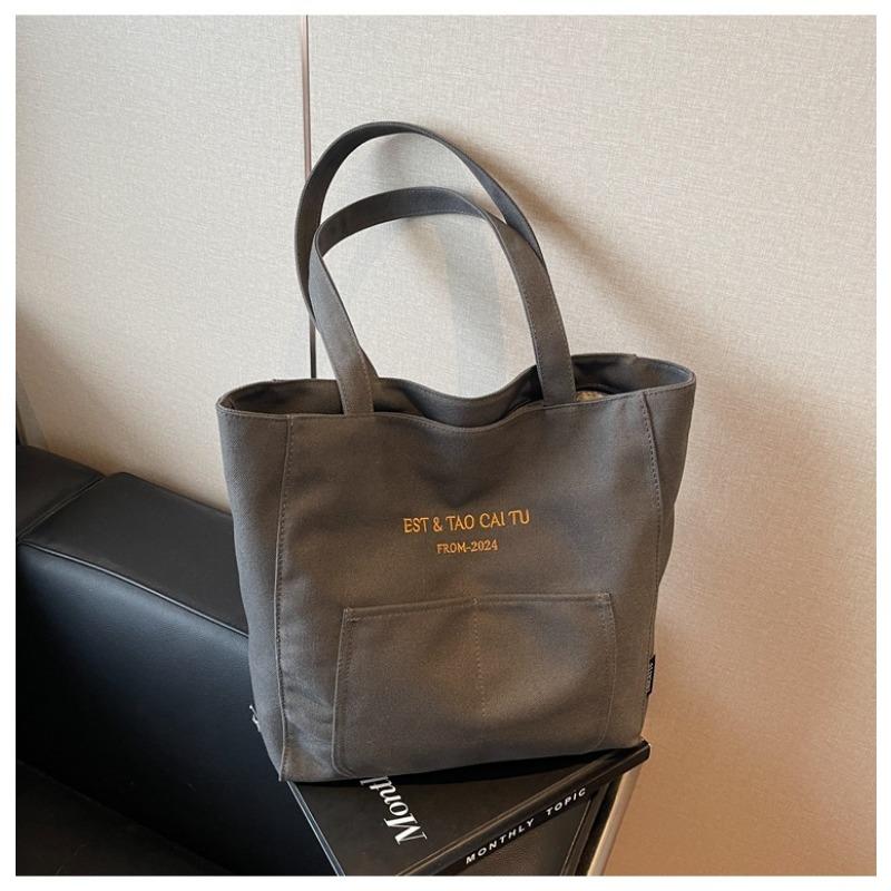 

Large-capacity canvas bag women s new autumn and winter simple and versatile shoulder shopping bag college student tote bag