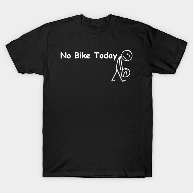 Men Black Print T-shirt No Bike Riding Today No-Cut Transfer Paper Print Cotton Tshirt S чёрный