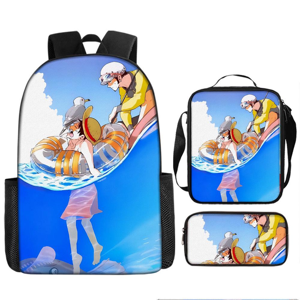 One Piece One Piece School Bag Luffinica Nautical King Student School Bag Backpack Set
