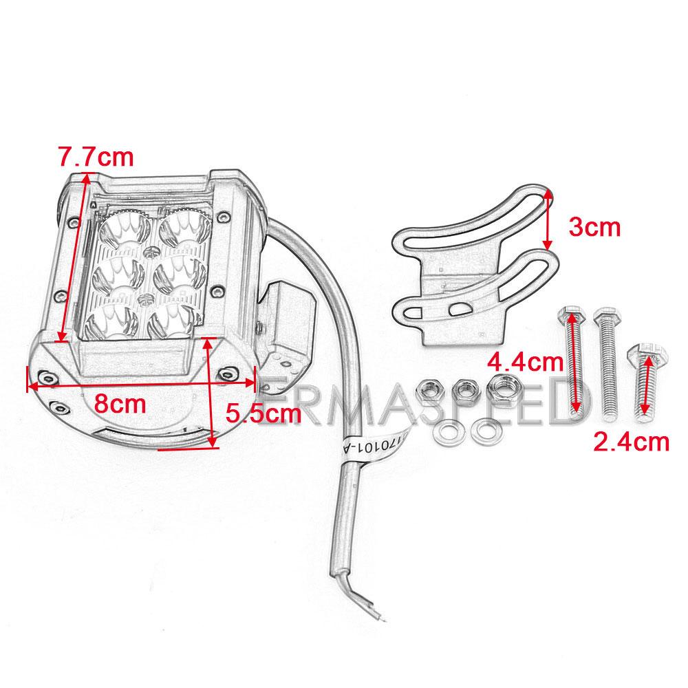 2Pcs Motorrad LED Scheinwerfer 18W IP67 Wasserdichte Arbeits Licht LED Scheinwerfer Nebel Lichter Motorrad Scheinwerfer Für Off Road moto