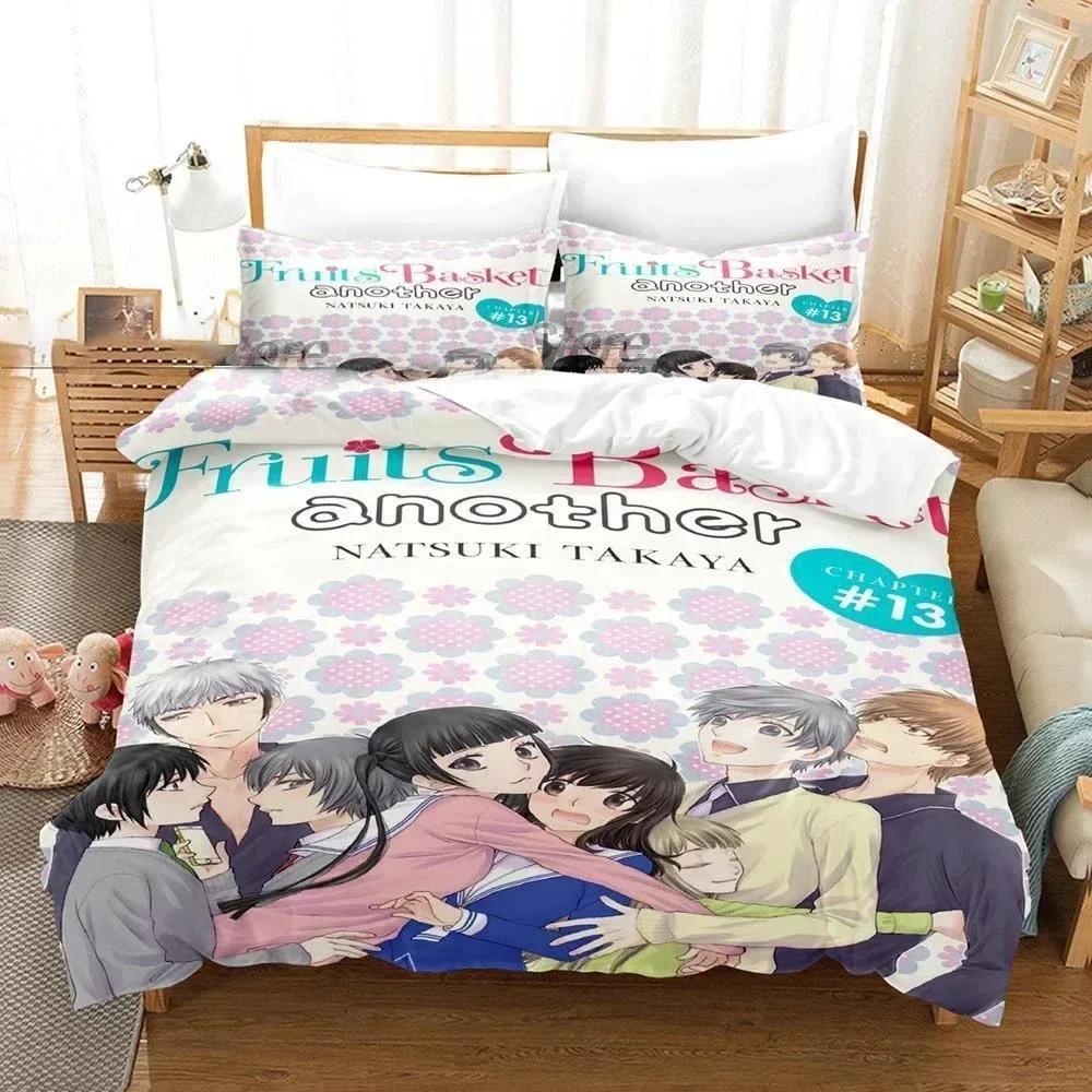 Anime Fruits Basket Bettwäsche-Set Bettbezug Schlafzimmer Bettdeckenbezüge Einzel-, Zwillings- und Kingsize-Bettbezug Heimtextilien