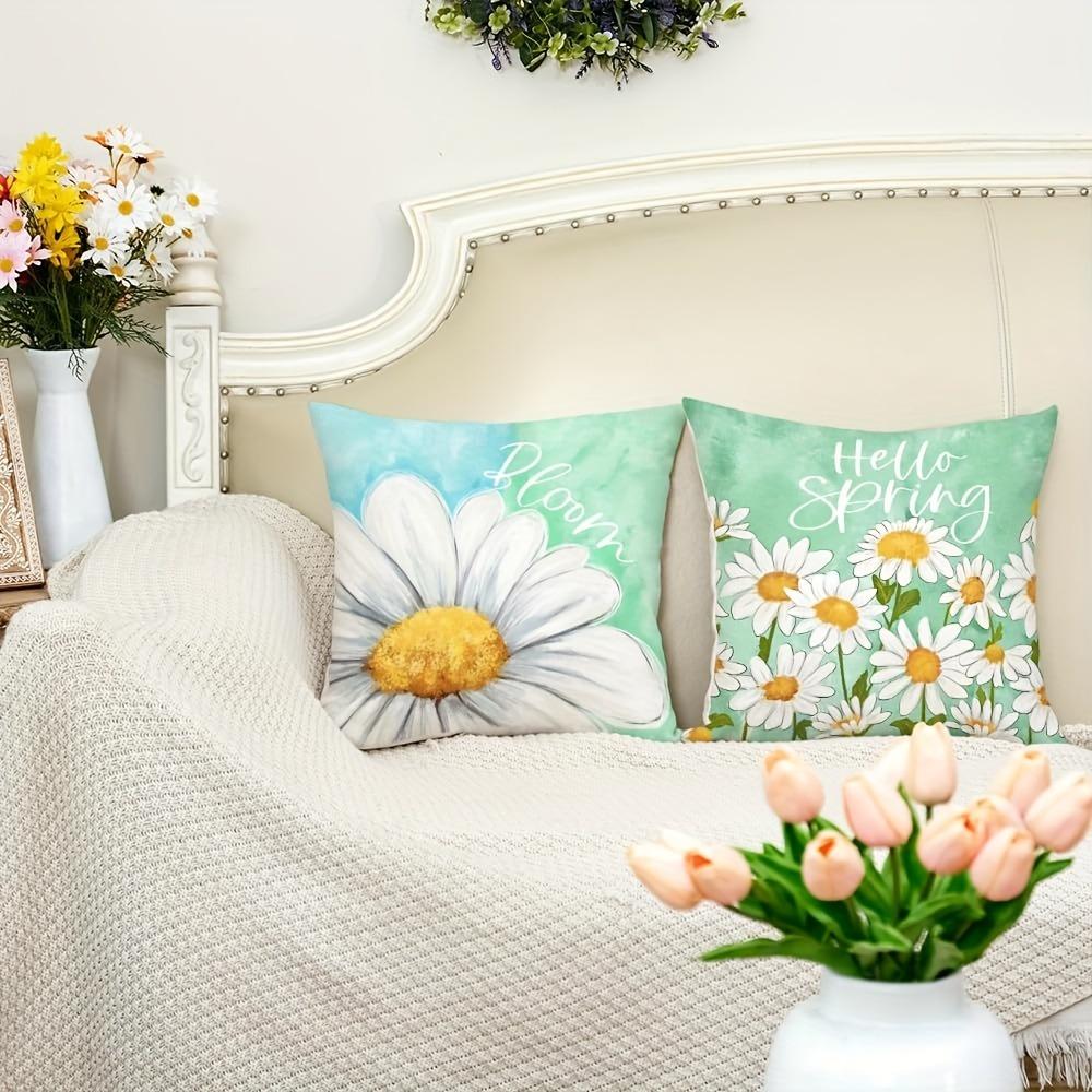 Daisy - Themed Inspirational PillowcaseBedroom Living Room Sofa Home Decor Polyester Cushion Cover with Zipper