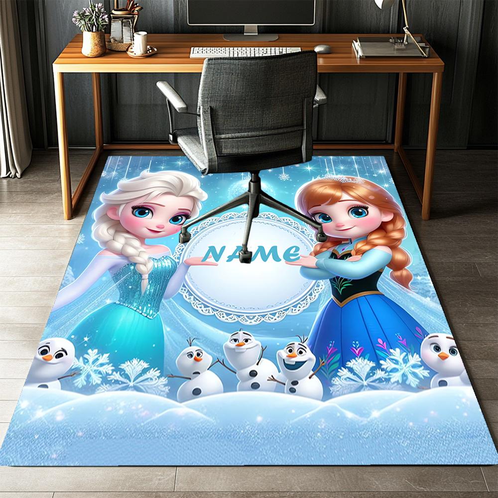 Custom Name Elsa Printed Carpet,Rug for Office Chair Living Room Bedroom Kitchen Room Decor Gifts.