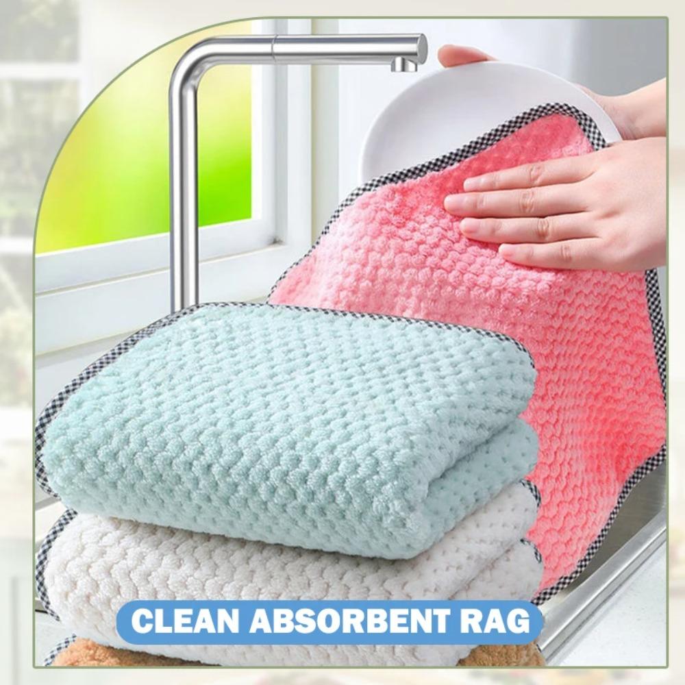 10Pcs Reusable Table Cleaning Cloth Microfiber Kitchen Rag Scouring Pad Kitchen Dish Towels  Home