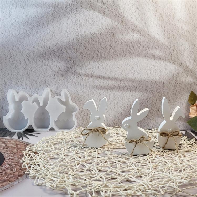 Craft Silicone Mould for Eggs Shell Rabbits Statues Simple Release for Handmade Projects Decoration