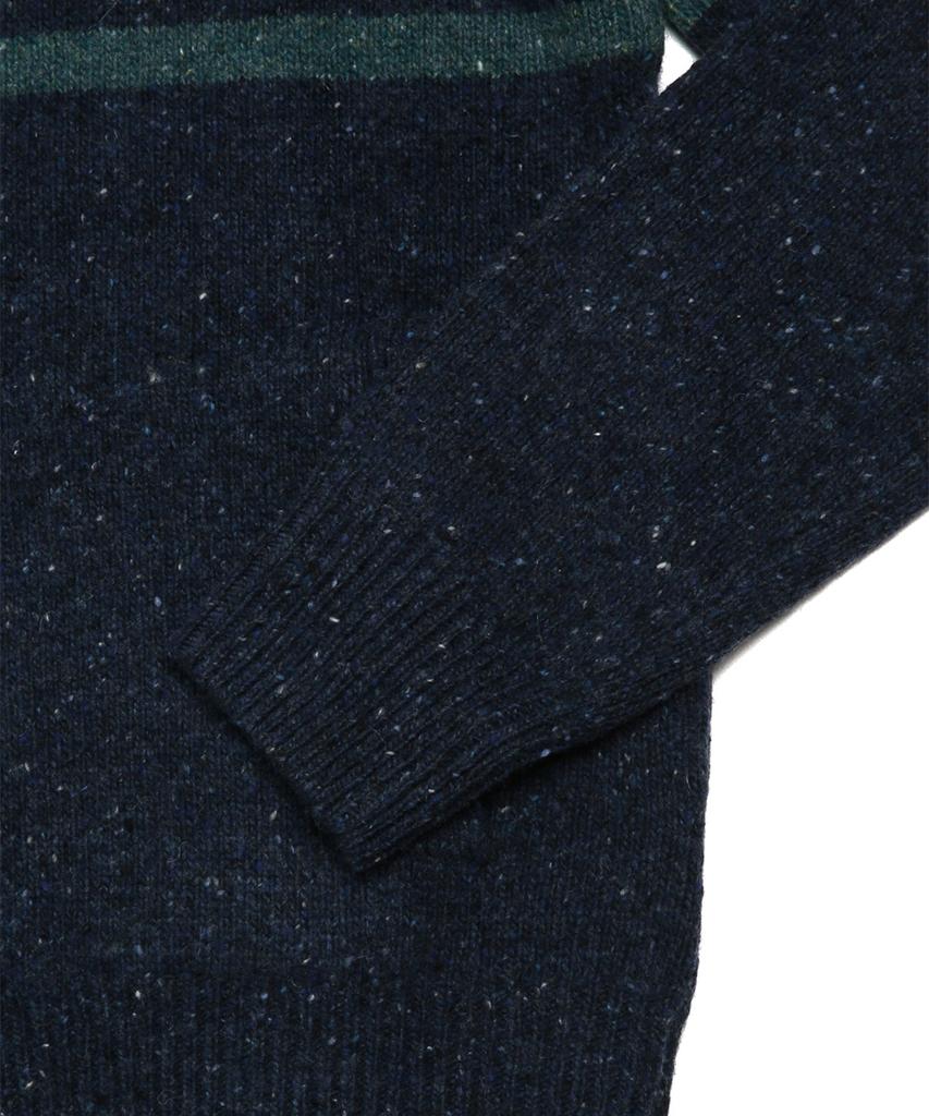 BROOKS BROTHERS Donegal Striped Full-Zip Sweater (Blue) (Bbwwmf1432Mdw)