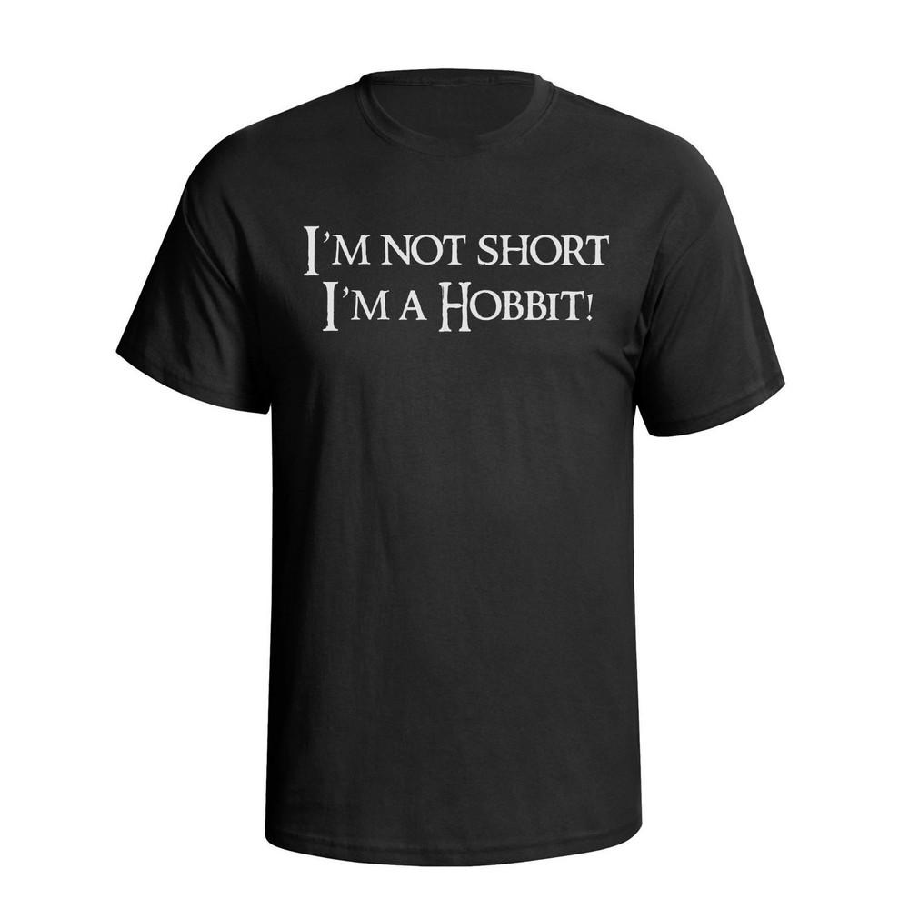 I`m Not Short I`m A Hobbit Funny Slogan Mens  T-Shirt Humour Fancy Dress