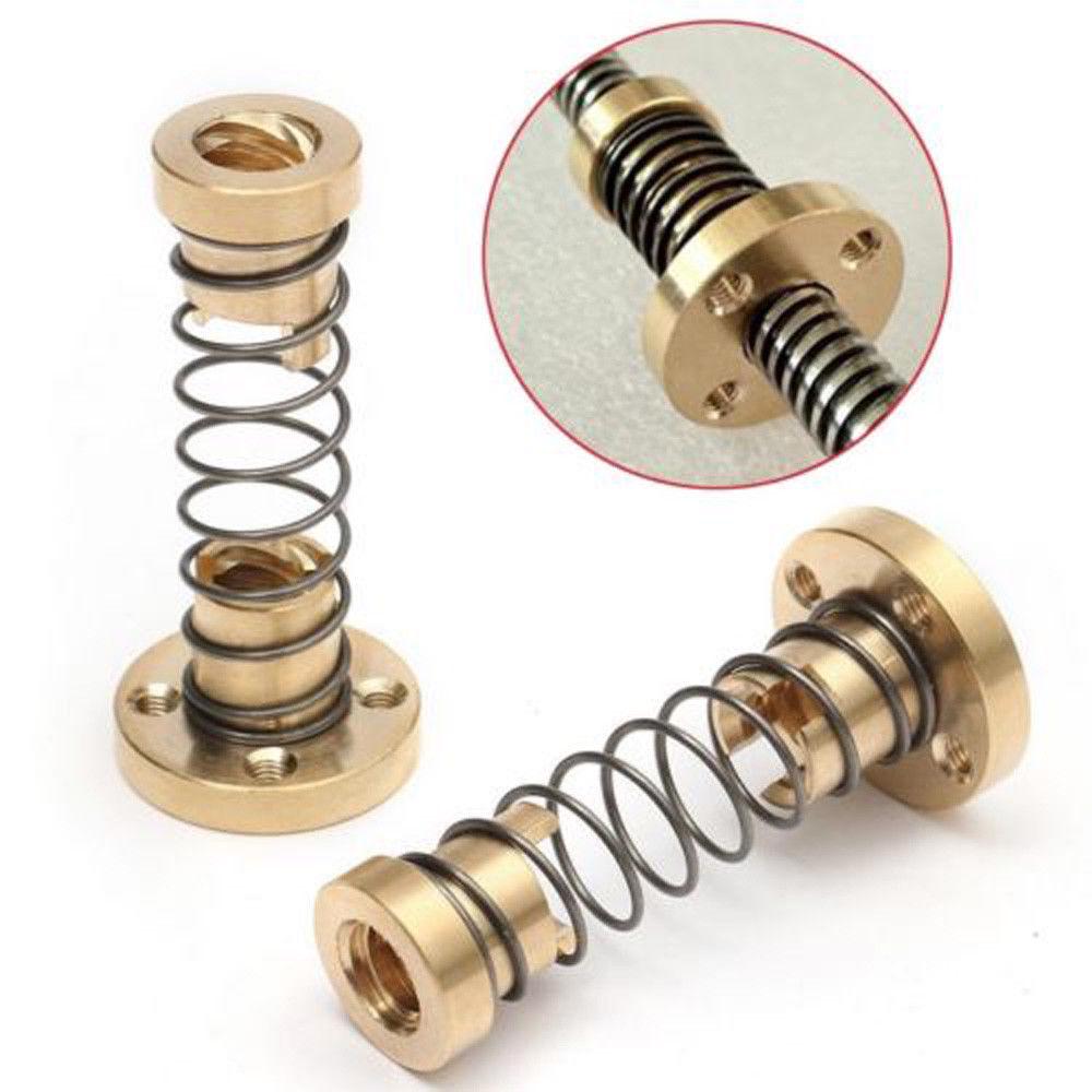 T8 Anti-backlash Spring Loaded Nut For 3D Printer 8mm Trapezoidal Rod Lead Screw