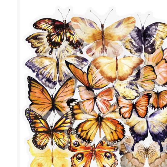 40Pcs/Bag Nice-looking Scrapbooking Sticker Smooth Surface Colorful Butterfly Pattern Waterproof Window Decal for Children