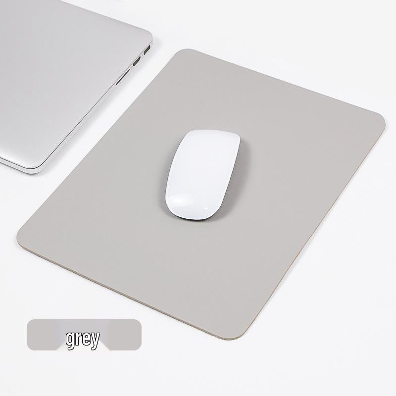 Minimalistická protiskluzová jednobarevná kožená podložka pod myš pro notebook, počítač, kancelářský stůl nebo hraní her