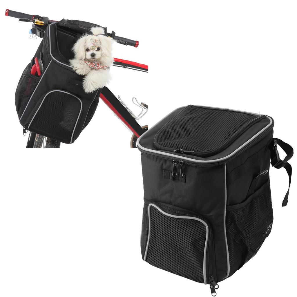 Dog Bike Basket Waterproof Breathable Removable Dog Carrier Backpack for Outdoor Travel
