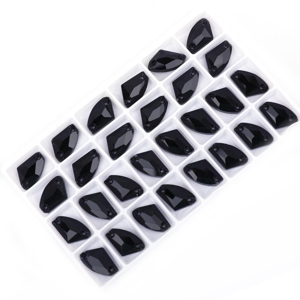 Weichen Flat Bottom Double Hole Color Axe Shape Hand Sewn Buckle Glass Rhinestone Diy Dress Wedding Dress Accessories