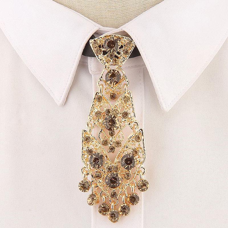 Crystal Neckties Trendy General Korean Wine Party Wedding Ceremony Metal Short Luxury Tie Fashion Personality Men Accessories
