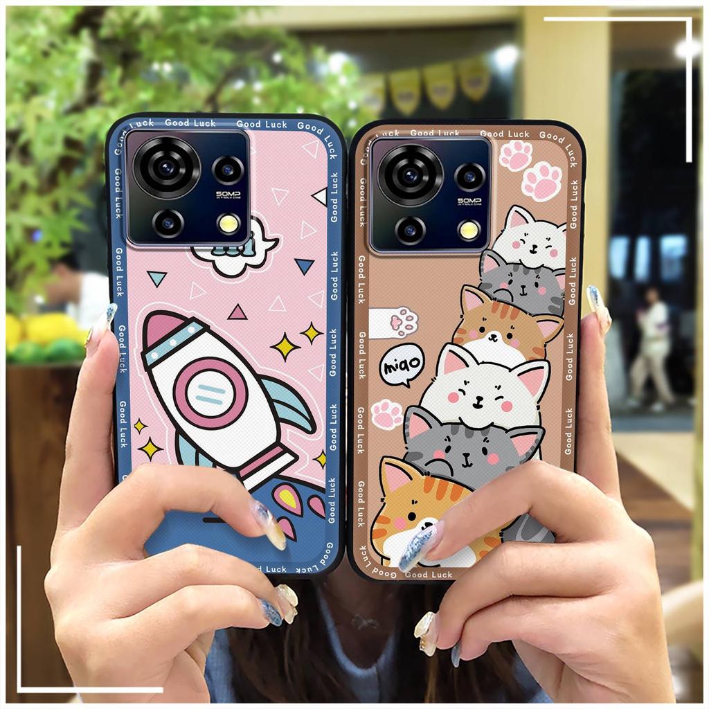 Vanntett Motedesign Telefondeksel For ZTE Blade V50 Vita Beskyttende Smussavvisende Bakside Tegneserie Mykt deksel TPU