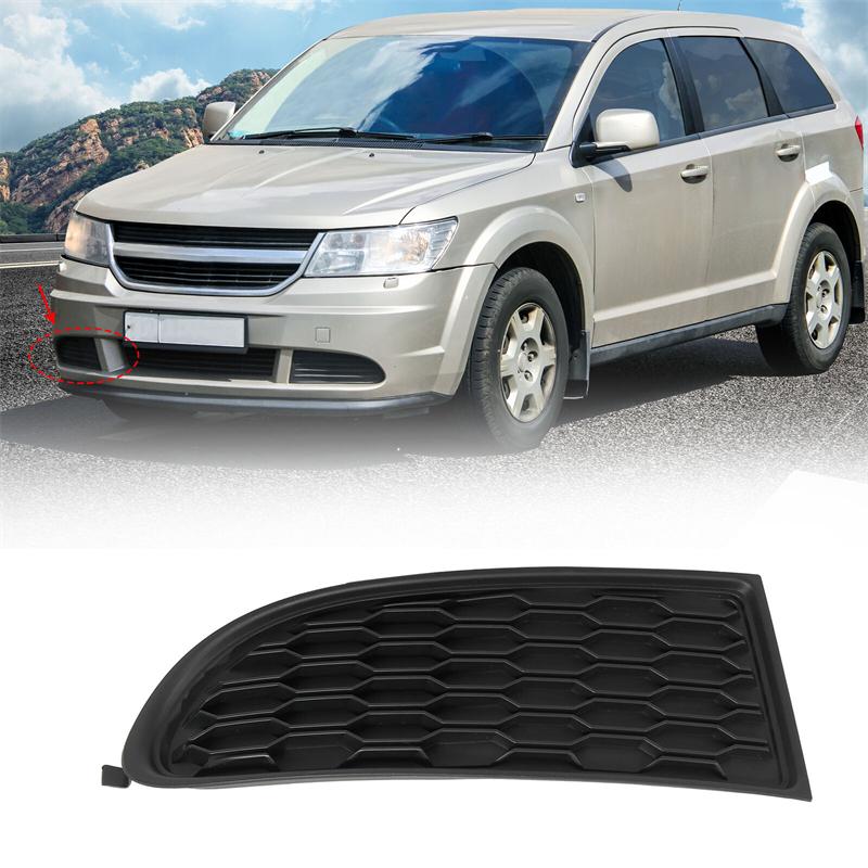 1 Pair Matte Black Car Front Bumper Fog Lamp Light Grilles for Dodge Journey 2014 2015 2016 2017 -2020 68079853AB