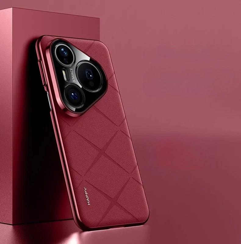

Роскошный кожаный чехол для телефона Huawei Pura 80 Ultra с гальваническим покрытием для защиты объектива камеры, жесткий чехол-накладка для Pura 80 Pro Plus Funda for Pura 80 Pro