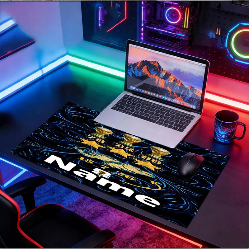 Custom Name Personalized football team Pattern Mousepad, Laptop PC Desk Mat, Decorative Desk Mat for Home Keyboard Pad Gift