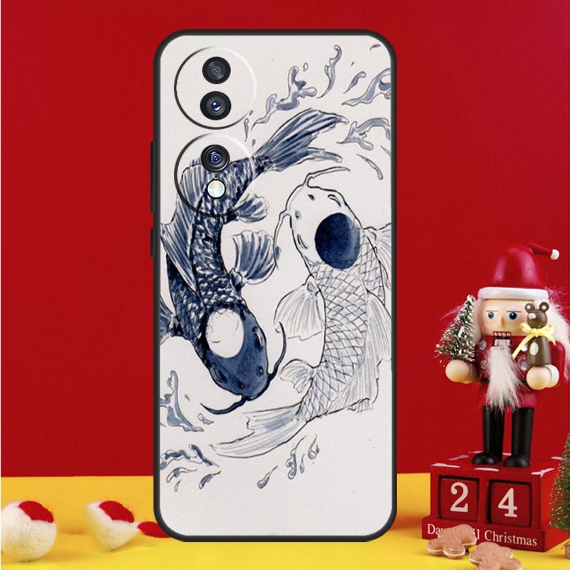 Ying Yang Koi Fisch Hülle Für Honor Magic 5 6 7 8 Pro Honor 200 400 50 70 90 Lite X8b X8c X9a X9b X9c Win RT Abdeckung