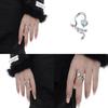 Trendy Heart Shaped Zirconia Adjustable Ring For Women Elegant Fashion Accessory