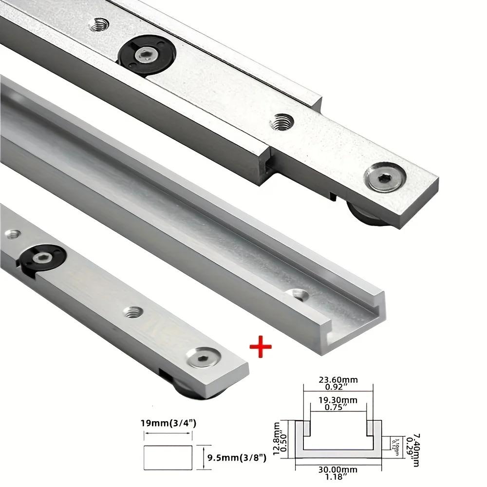 T Slot Miter Bar Slider Kit, Aluminum Alloy T-shaped Rail Oblique Joint Slider With Wheels - Non Perforated T-shaped Bar Guide
