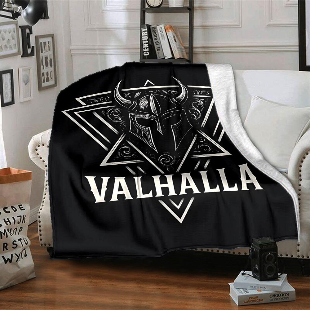 1pc Valhalla Viking Throw Blanket Soft Flannel, Cozy All Season Polyester Perfect for Home, Office