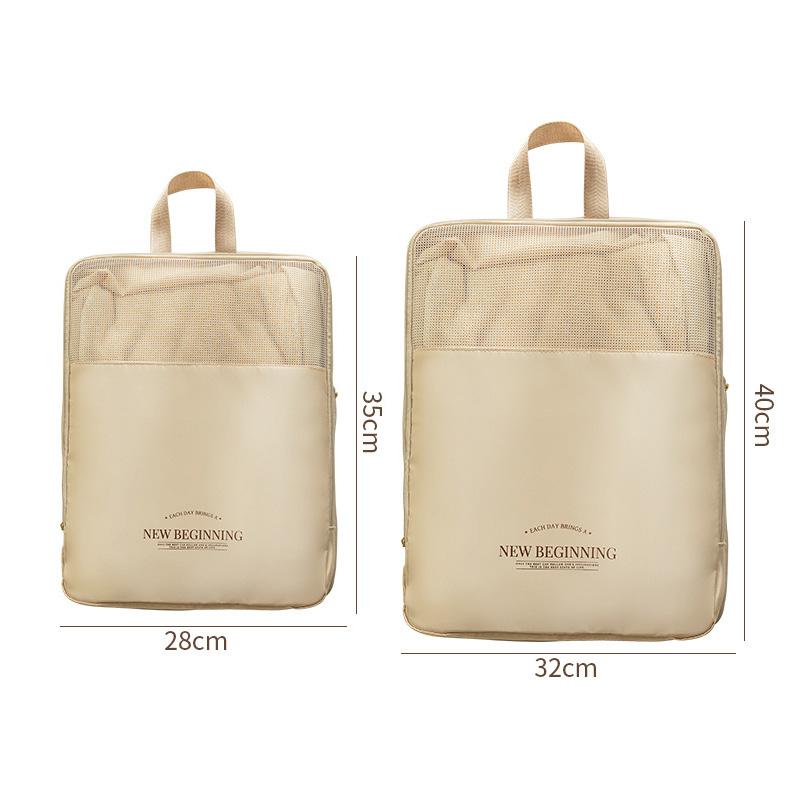 1pc Clothing Storage Bag Large-capacity Visible Clothes Compression Bag Portable Travel Hand-held Storage Bag Clothing Organizer