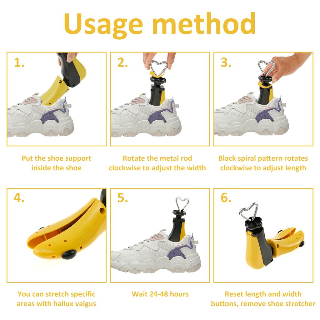 1/2Pcs Universal Shoe Stretcher Adjustable Boot Stretcher PC Sneaker Shoe Widener with Steel Shaft for Men and Women