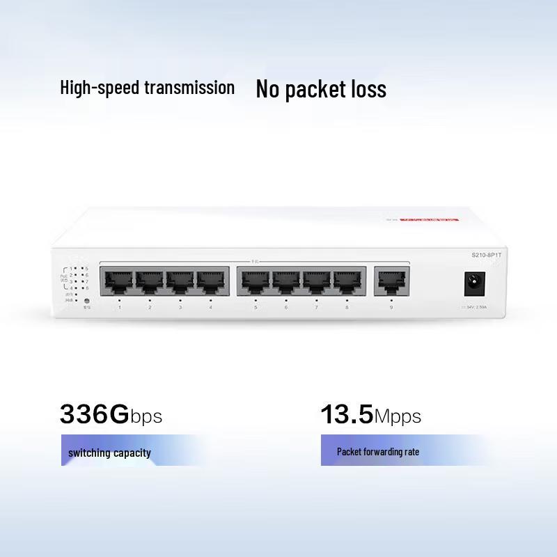 Huawei Kunling S210-8P1T Gigabit PoE Web-Managed Desktop Switch CN Plug (adapter Included)